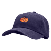 Fall Pumpkin Embroidered Unstructured Cotton Cap