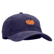 Fall Pumpkin Embroidered Unstructured Cotton Cap