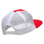 The Man on the Chaise Lounge Embroidered Flat Bill Snapback Trucker Cap - Red-White OSFM