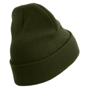 Licensed 173rd Airborne Brigade Combat Team Veteran Embroidered 12 Inch Long Knitted Beanie - Olive OSFM