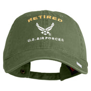 Retired US Air Force Embroidered Cotton Twill Brass Buckle Cap - Olive OSFM
