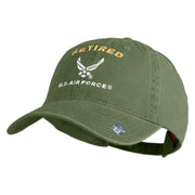 Retired US Air Force Embroidered Cotton Twill Brass Buckle Cap - Olive OSFM