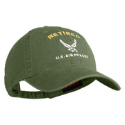 Retired US Air Force Embroidered Cotton Twill Brass Buckle Cap - Olive OSFM