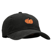 Fall Pumpkin Embroidered Unstructured Cotton Cap