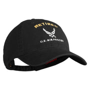 Retired US Air Force Embroidered Cotton Twill Brass Buckle Cap - Black OSFM
