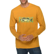 Vintage Fishing Vibes Graphic Long Sleeve Crewneck Tee