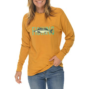 Vintage Fishing Vibes Graphic Long Sleeve Crewneck Tee