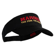 Marines The Few The Proud Design Embroidered Cotton Twill Sun Visor - Black OSFM