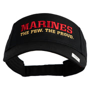 Marines The Few The Proud Design Embroidered Cotton Twill Sun Visor - Black OSFM