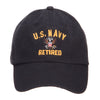 US Navy Retired Military Embroidered Washed Cap