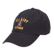 US Navy Retired Military Embroidered Washed Cap