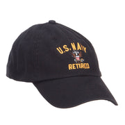 US Navy Retired Military Embroidered Washed Cap