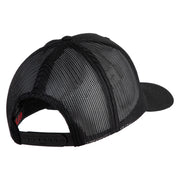 USAF Veteran Embroidered Solid Cotton Twill Mesh Cap - Black OSFM