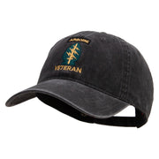 Licensed 1st Special Forces Command Veteran Embroidered Washed Solid Pigment Dyed Cotton Twill Brass Buckle Cap - Black OSFM