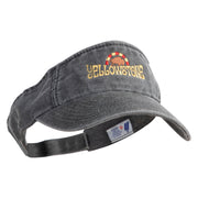 Vintage Yellowstone Embroidered Cotton Twill Visor - Black OSFM