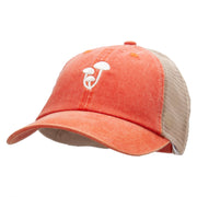 Beech Mushrooms Embroidered Washed Trucker Cap