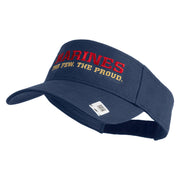 Marines The Few The Proud Design Embroidered Cotton Twill Sun Visor - Navy OSFM