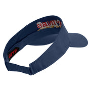 Marines The Few The Proud Design Embroidered Cotton Twill Sun Visor - Navy OSFM