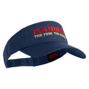 Marines The Few The Proud Design Embroidered Cotton Twill Sun Visor - Navy OSFM