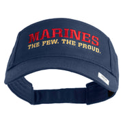 Marines The Few The Proud Design Embroidered Cotton Twill Sun Visor - Navy OSFM