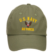 US Navy Retired Military Embroidered Washed Cap