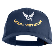 USAF Veteran Embroidered Solid Cotton Twill Mesh Cap - Navy OSFM