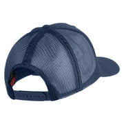 USAF Veteran Embroidered Solid Cotton Twill Mesh Cap - Navy OSFM