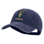Licensed 1st Special Forces Command Veteran Embroidered Washed Solid Pigment Dyed Cotton Twill Brass Buckle Cap - Navy OSFM