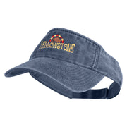 Vintage Yellowstone Embroidered Cotton Twill Visor - Navy OSFM