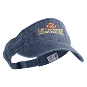 Vintage Yellowstone Embroidered Cotton Twill Visor - Navy OSFM