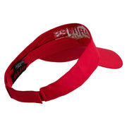 Marines The Few The Proud Design Embroidered Cotton Twill Sun Visor - Red OSFM