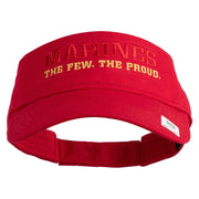 Marines The Few The Proud Design Embroidered Cotton Twill Sun Visor - Red OSFM