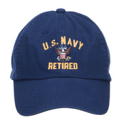 US Navy Retired Military Embroidered Washed Cap