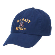 US Navy Retired Military Embroidered Washed Cap