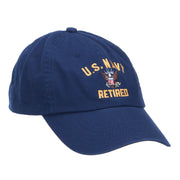 US Navy Retired Military Embroidered Washed Cap