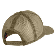 USAF Veteran Embroidered Solid Cotton Twill Mesh Cap - Khaki OSFM