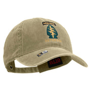 Licensed 1st Special Forces Command Veteran Embroidered Washed Solid Pigment Dyed Cotton Twill Brass Buckle Cap - Khaki OSFM