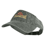Vintage Yellowstone Embroidered Cotton Twill Visor - Olive OSFM