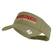 Marines The Few The Proud Design Embroidered Cotton Twill Sun Visor - Khaki OSFM