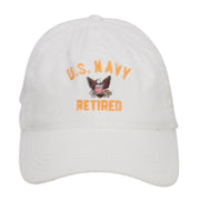 US Navy Retired Military Embroidered Washed Cap