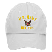 US Navy Retired Military Embroidered Washed Cap