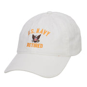 US Navy Retired Military Embroidered Washed Cap