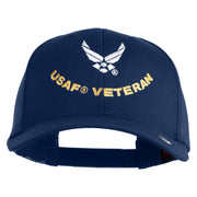 USAF Veteran Embroidered Solid Cotton Twill Mesh Cap - Royal OSFM