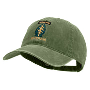 Licensed 1st Special Forces Command Veteran Embroidered Washed Solid Pigment Dyed Cotton Twill Brass Buckle Cap - Olive OSFM