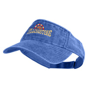 Vintage Yellowstone Embroidered Cotton Twill Visor - Royal OSFM