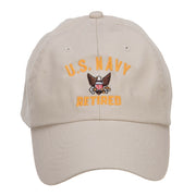 US Navy Retired Military Embroidered Washed Cap