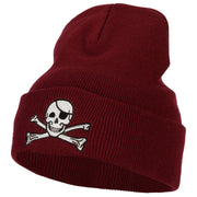 Jolly Rogers Skull Embroidered Long Knitted Beanie