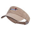 French Dachshund Embroidered Prostyle Cotton Twill Washed Sandwich Visor - Khaki-Navy OSFM