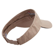 French Dachshund Embroidered Prostyle Cotton Twill Washed Sandwich Visor - Khaki-Navy OSFM