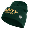 Licensed Army Veteran Letters Embroidered 8 Inch Knitted Short Beanie - DK-Green OSFM